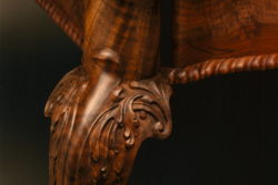 Chippendale Turret Style Game Table in Claro Walnut Detail