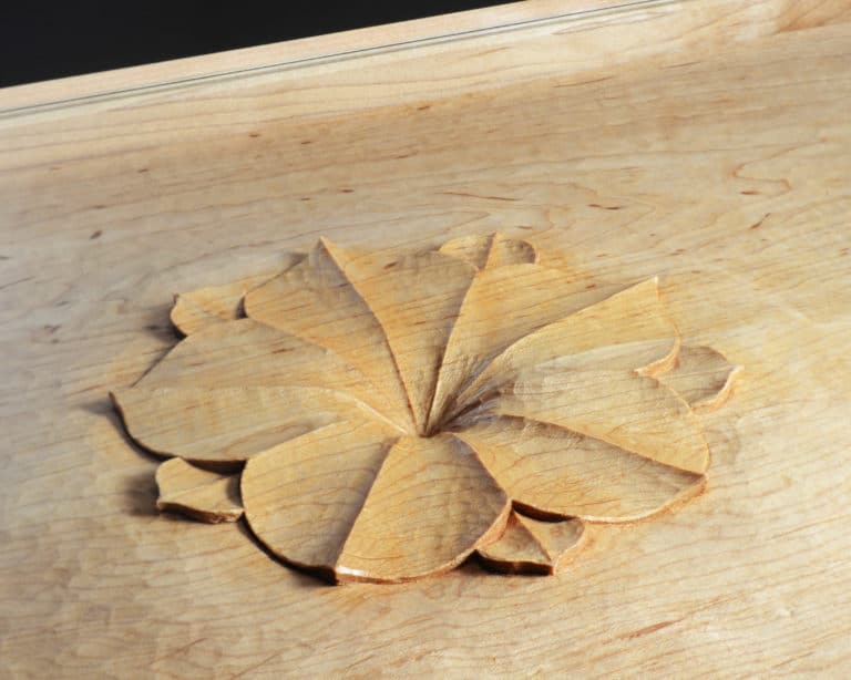 Maple Buffet And Dining Table Suite With Japanese Motifs Carving Detail