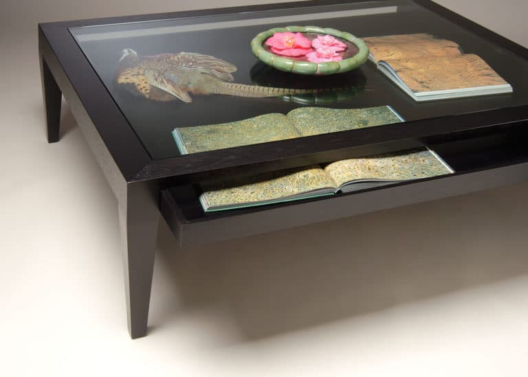 Gregory Hay Designs Glass Top Coffee Table with Large Drawer