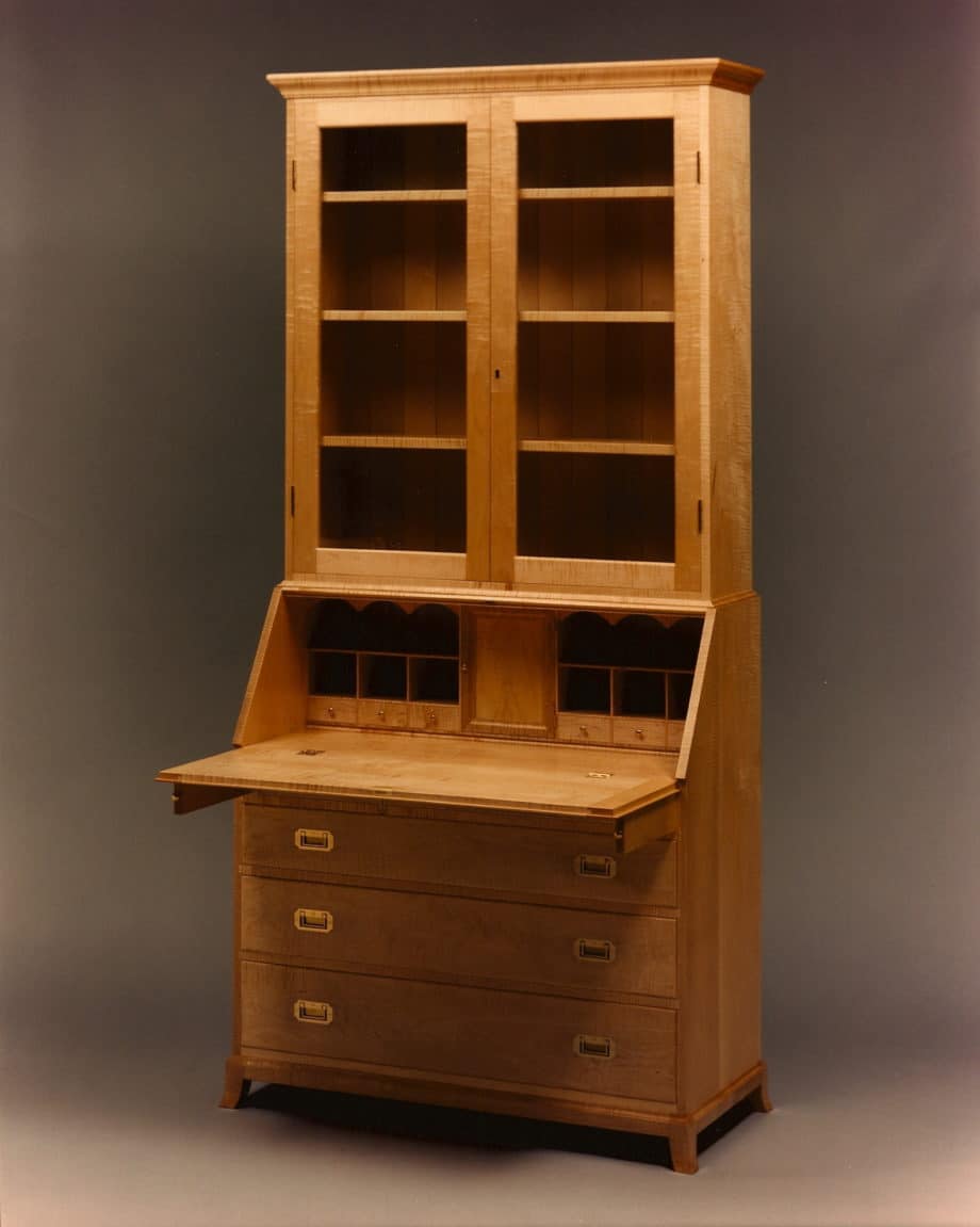 Gregory Hay Designs Slant Top Secretary in Tiger Maple