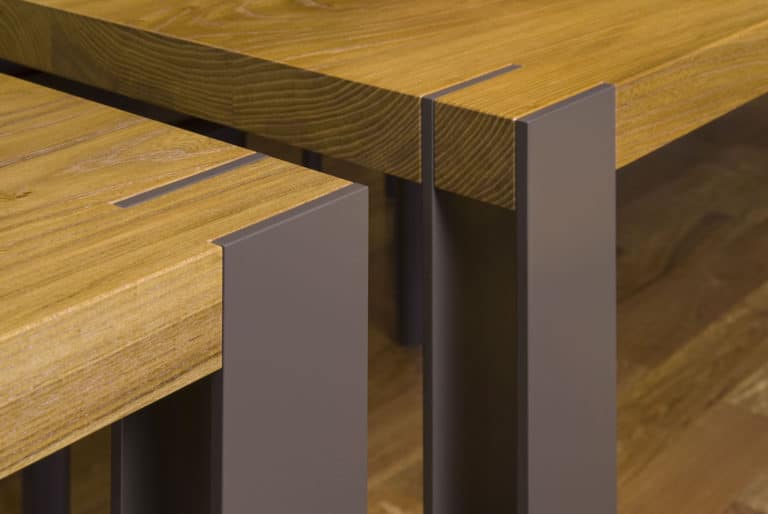 Gregory Hay Designs Inverness Table and Benches with Elm Top