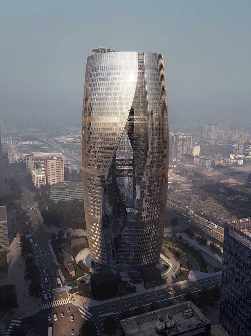 Beijing tower twisted atrium